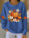 Women's Pumpkin Graphic Round-Neck Sweatshirt