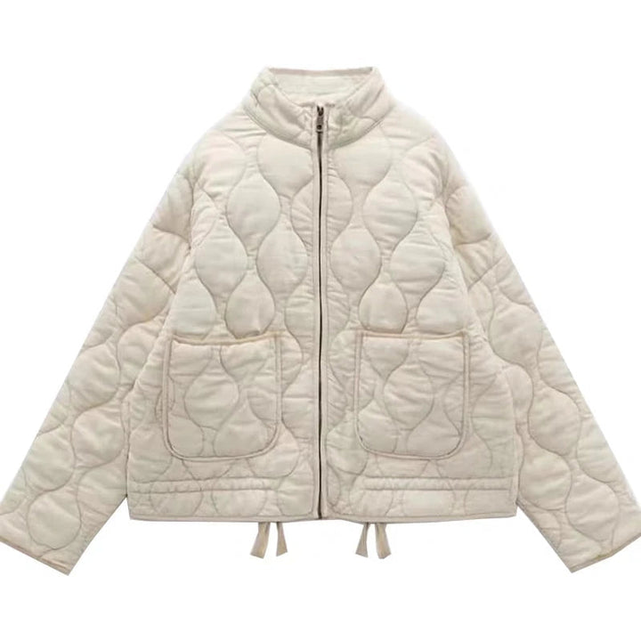 Women's Quilted Wave-Pattern Puffer Jacket
