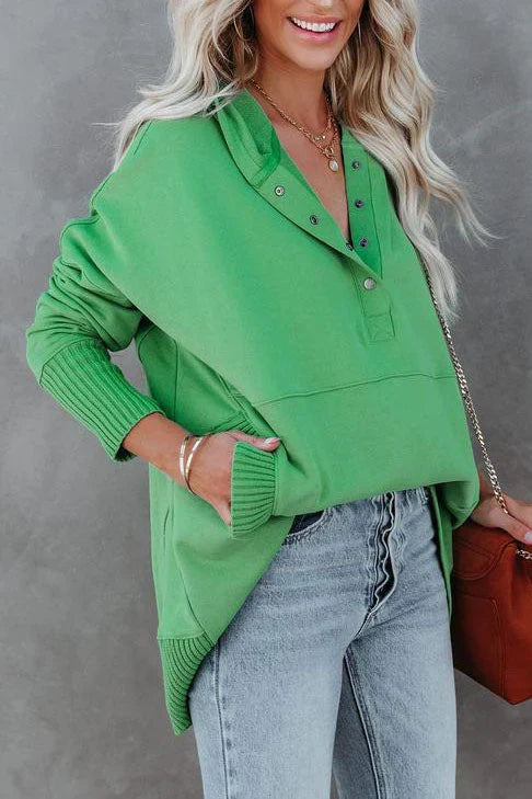 Women's Relaxed-Fit Hooded Drawstring Tunic Sweatshirt