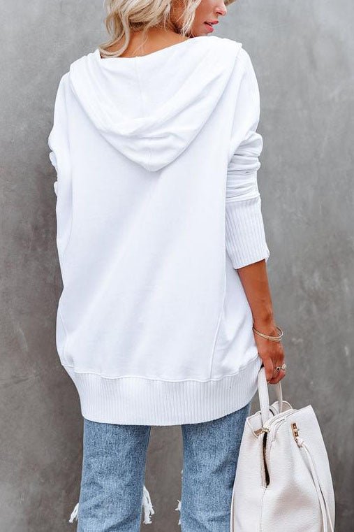 Women's Relaxed-Fit Hooded Drawstring Tunic Sweatshirt