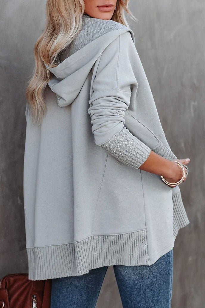 Women's Relaxed-Fit Hooded Drawstring Tunic Sweatshirt