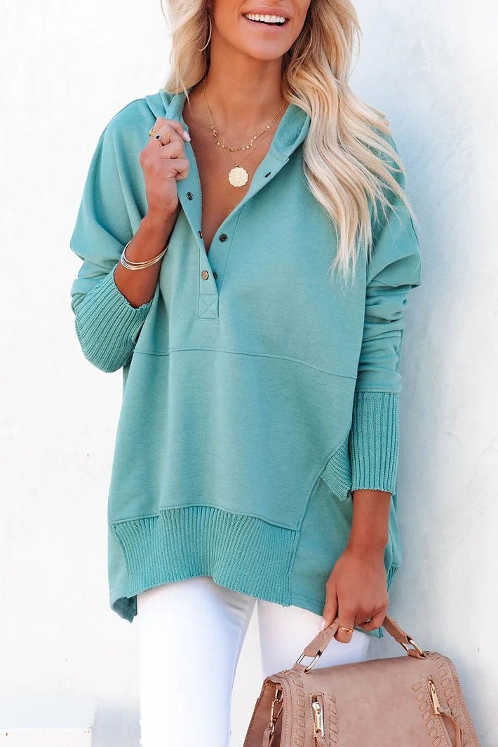 Women's Relaxed-Fit Hooded Drawstring Tunic Sweatshirt