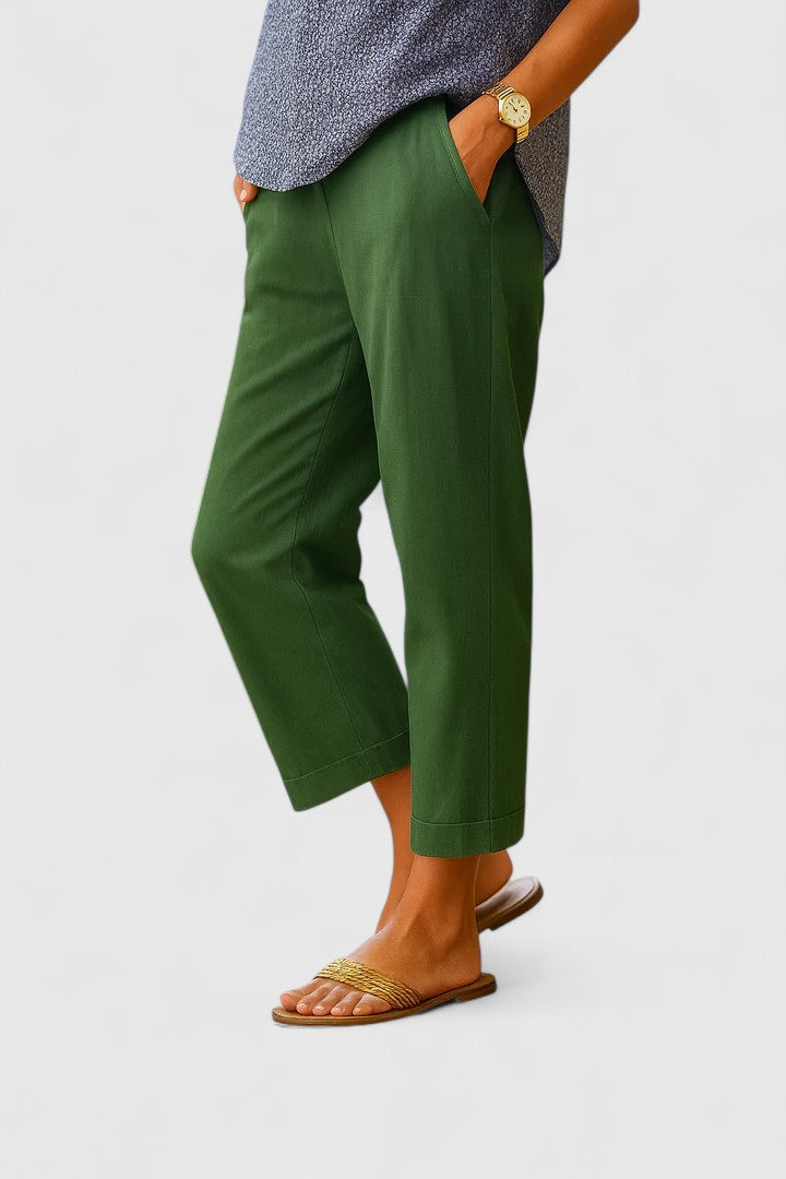 Women's Relaxed Straight-Leg Cropped Trousers