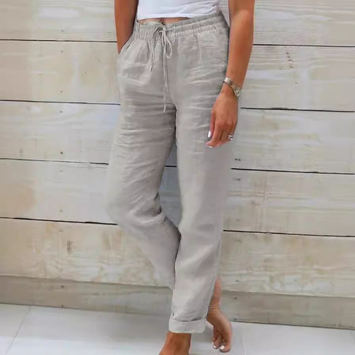 Women's Relaxed Straight-Leg Linen-Look Trousers