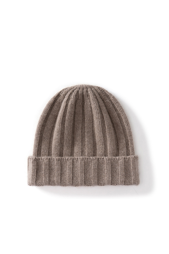 Women's Ribbed Beanie with Deep Turned Cuff