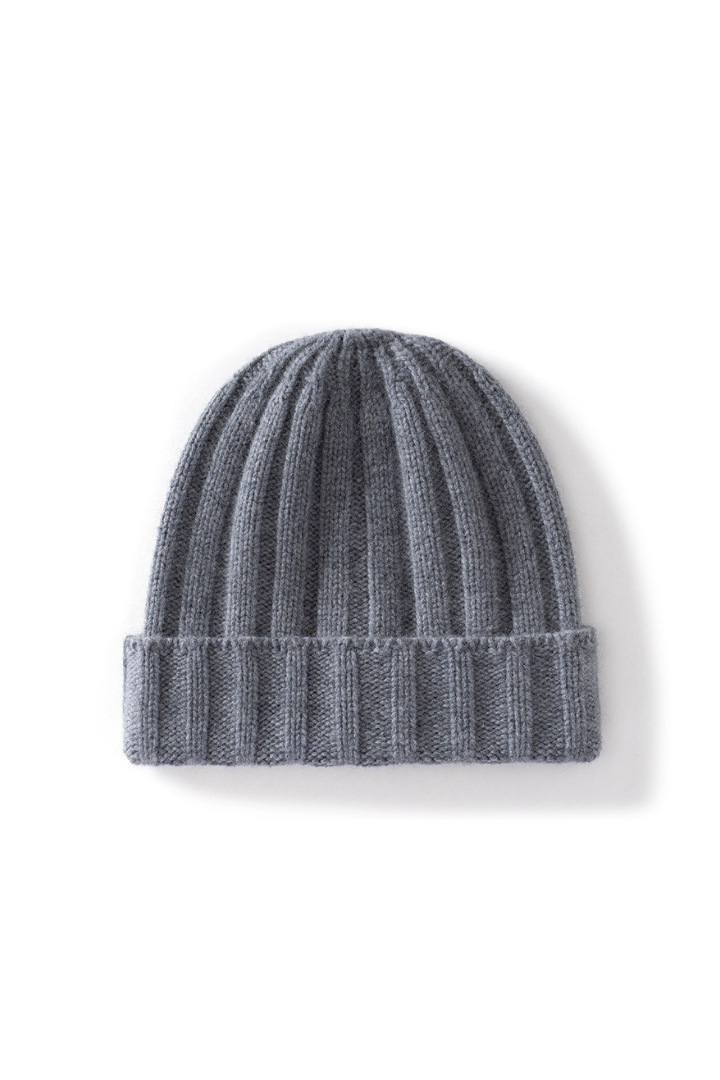Women's Ribbed Beanie with Deep Turned Cuff