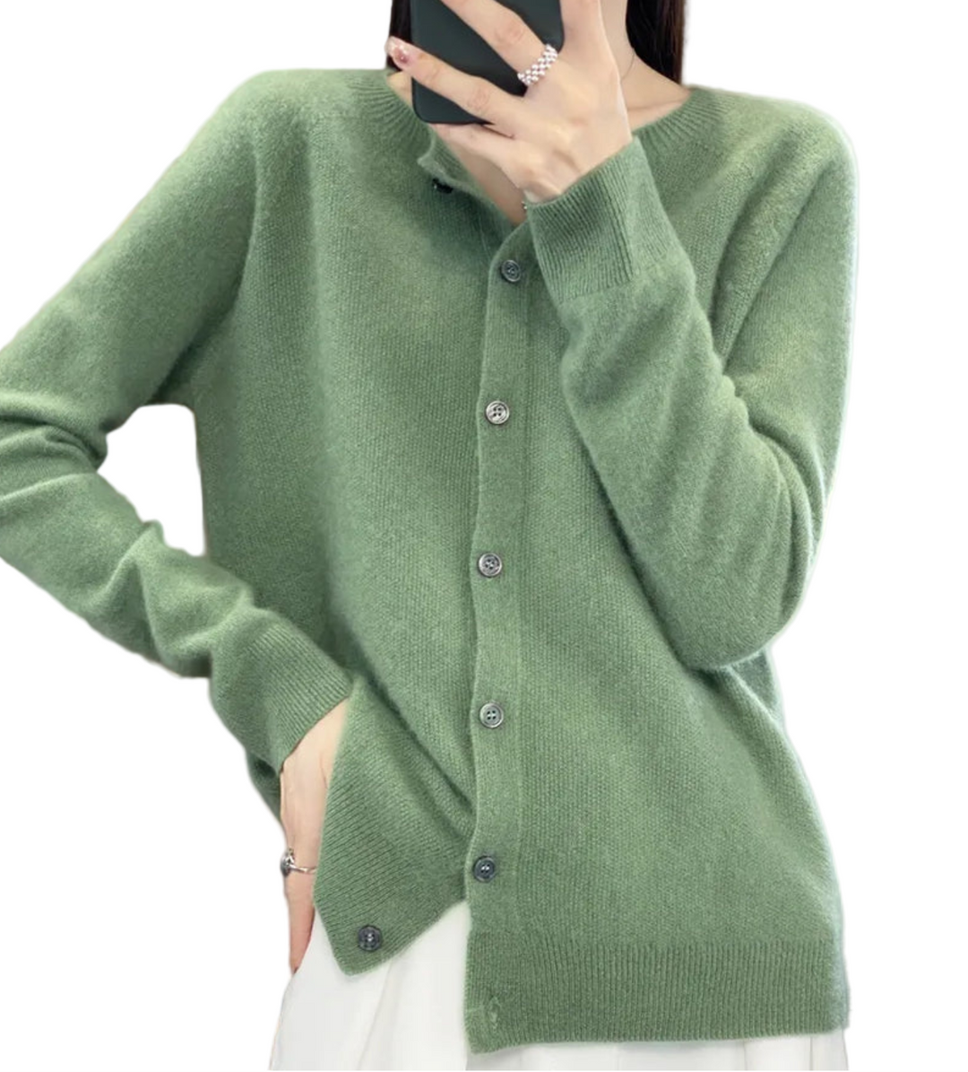 Women's Ribbed Button-Front Cardigan