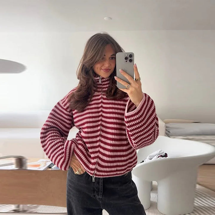 Women's Ribbed Full-Zip Cardigan