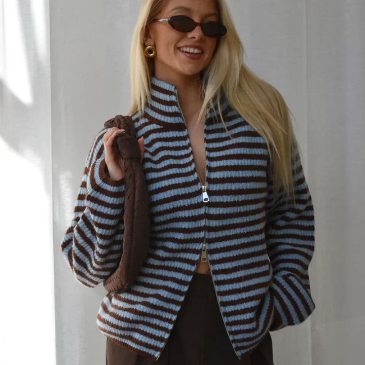 Women's Ribbed Full-Zip Cardigan