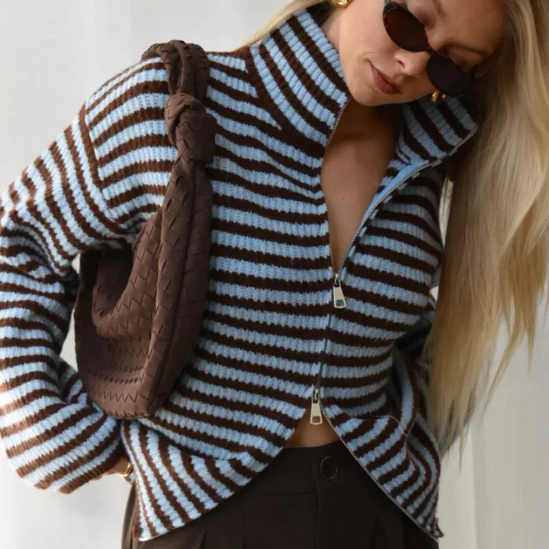 Women's Ribbed Full-Zip Cardigan
