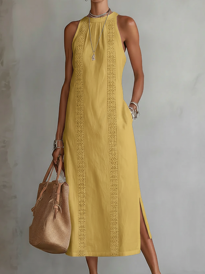 Women's Round-Neck Midi Dress