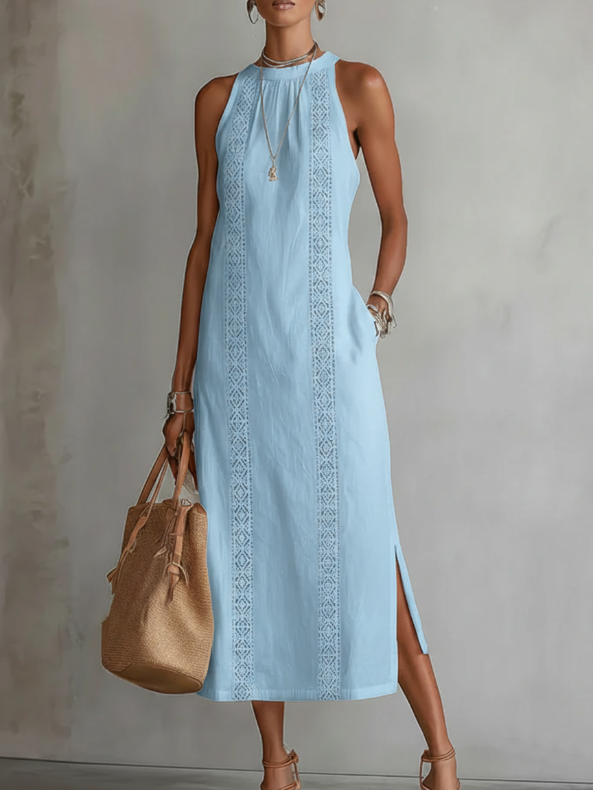 Women's Round-Neck Midi Dress