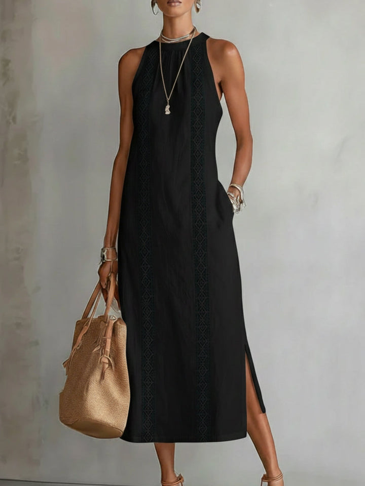 Women's Round-Neck Midi Dress