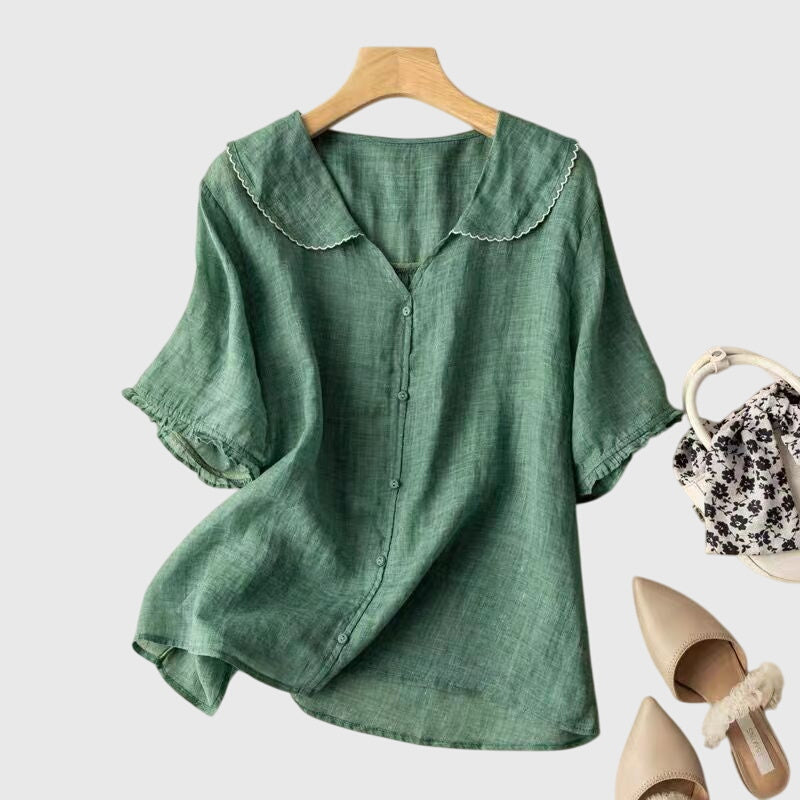 Women's Round Neck Short-Sleeve Blouse