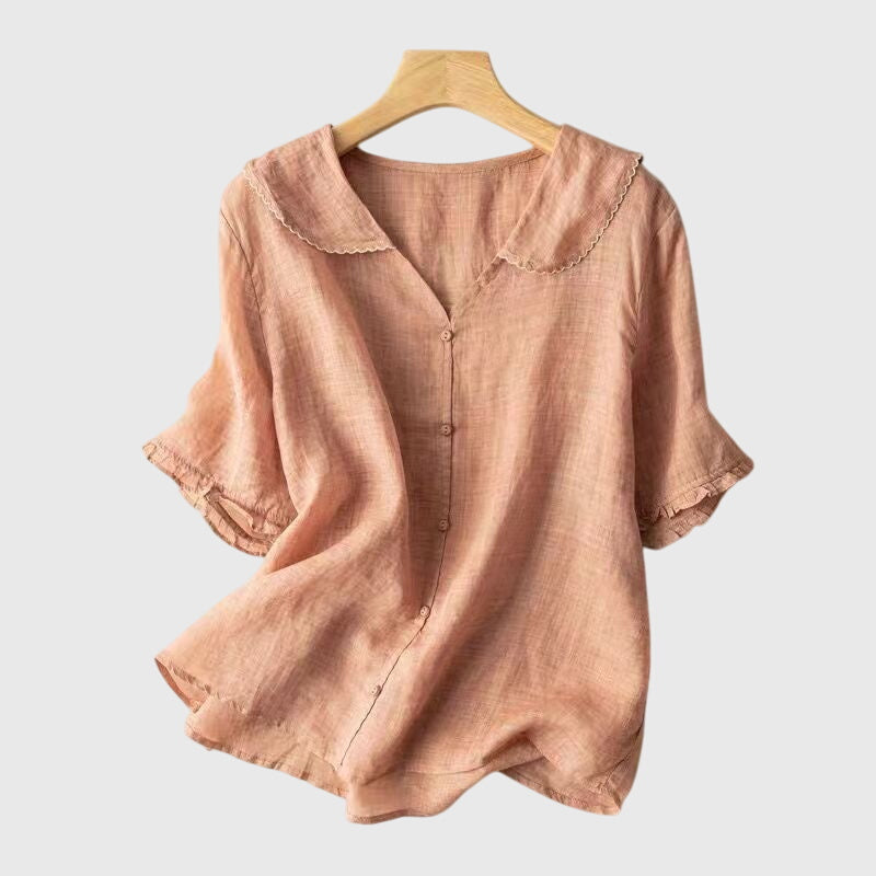 Women's Round Neck Short-Sleeve Blouse