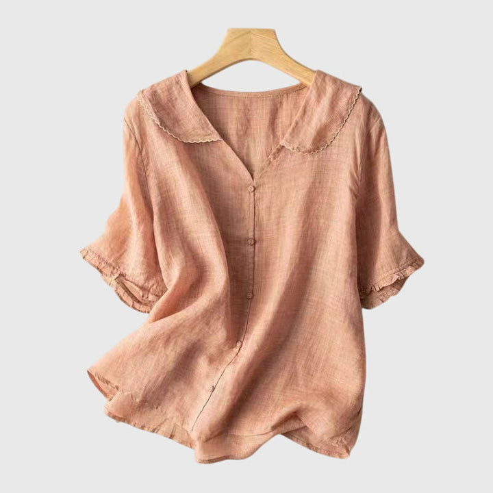 Women's Round Neck Short-Sleeve Blouse