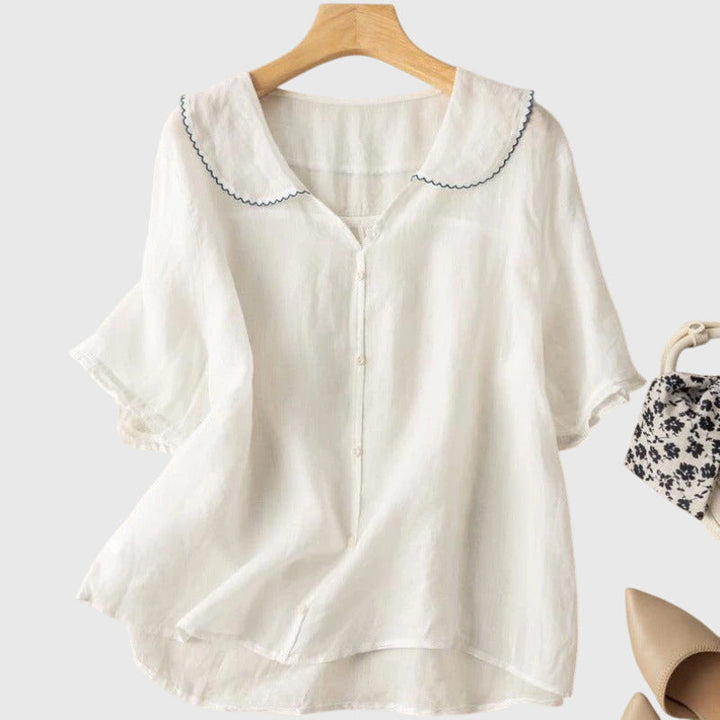 Women's Round Neck Short-Sleeve Blouse