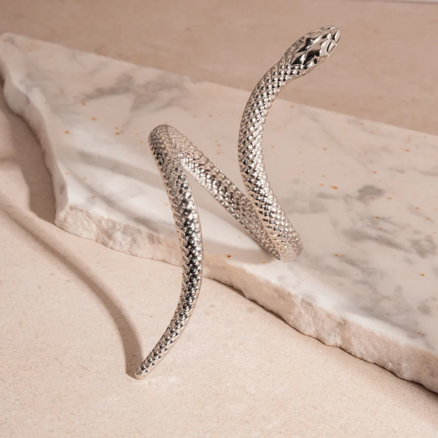 Women's Sculpted Serpent Cuff and Ring Set