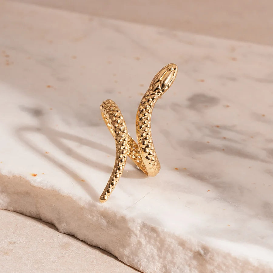 Women's Sculpted Serpent Cuff and Ring Set