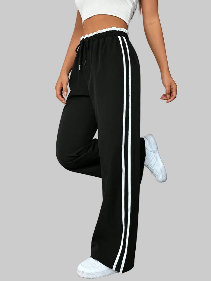 Women's Side-Stripe Elastic-Waist Trousers
