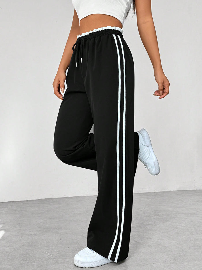 Women's Side-Stripe Elastic-Waist Trousers