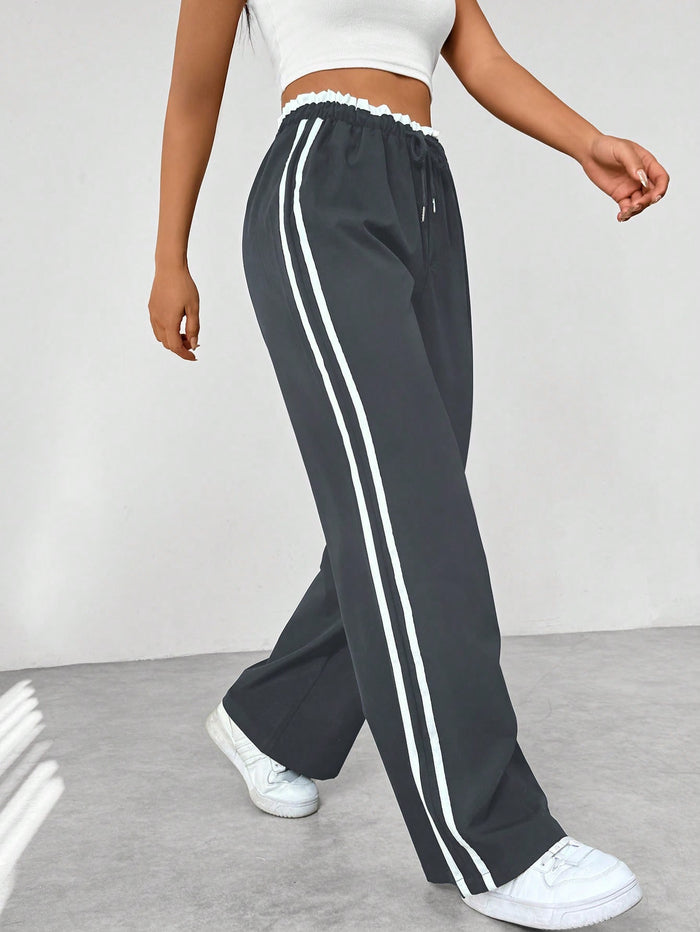 Women's Side-Stripe Elastic-Waist Trousers