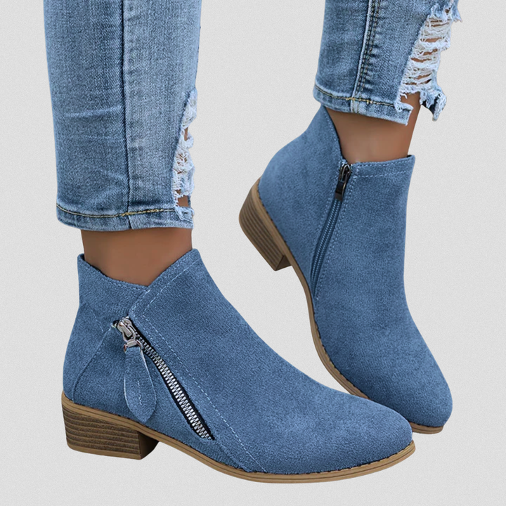 Women's Side-Zip Ankle Boots with Block Heel