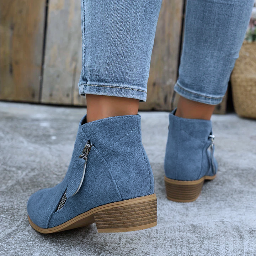 Women's Side-Zip Ankle Boots with Block Heel