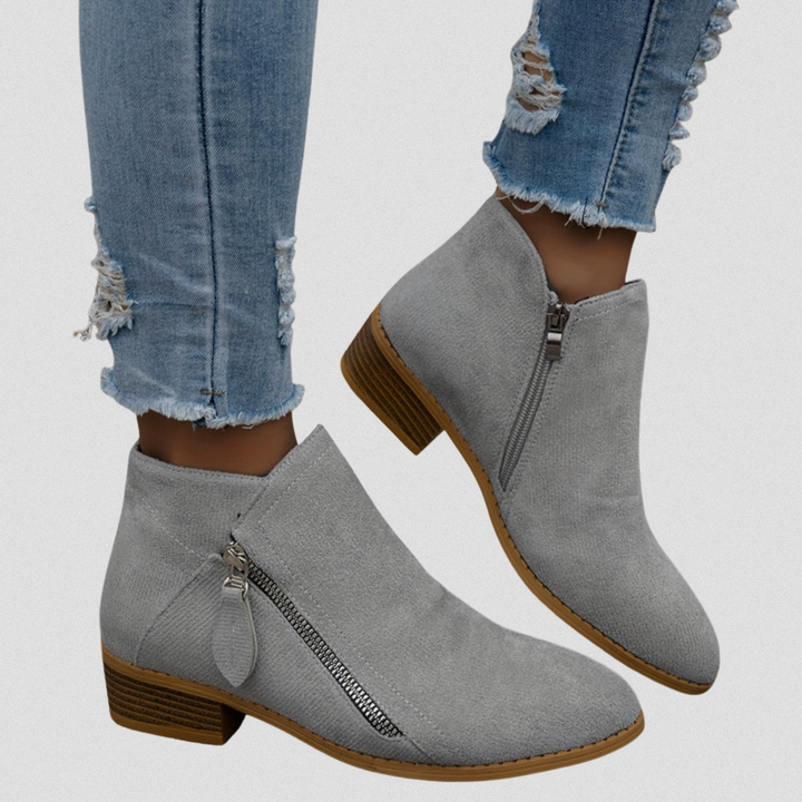 Women's Side-Zip Ankle Boots with Block Heel