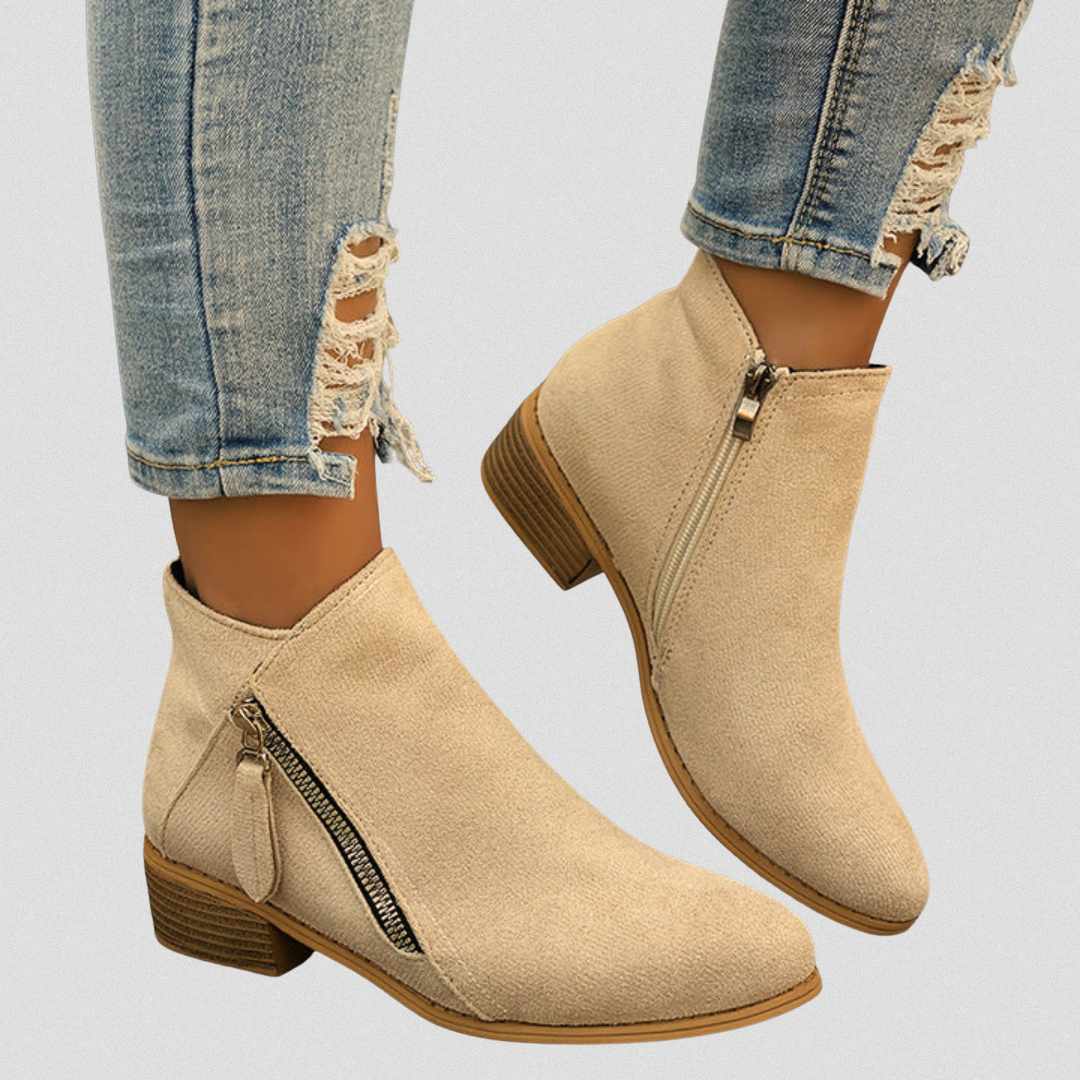 Women's Side-Zip Ankle Boots with Block Heel