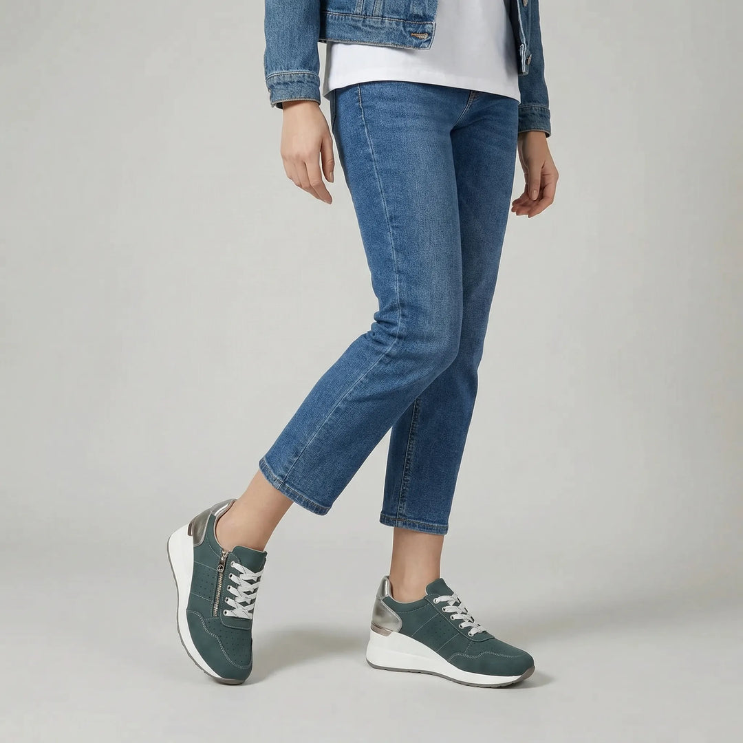 Women's Side-Zip Lace-Up Walking Trainers