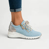 Women's Wedge Walking Trainers with Side Zip & Laces