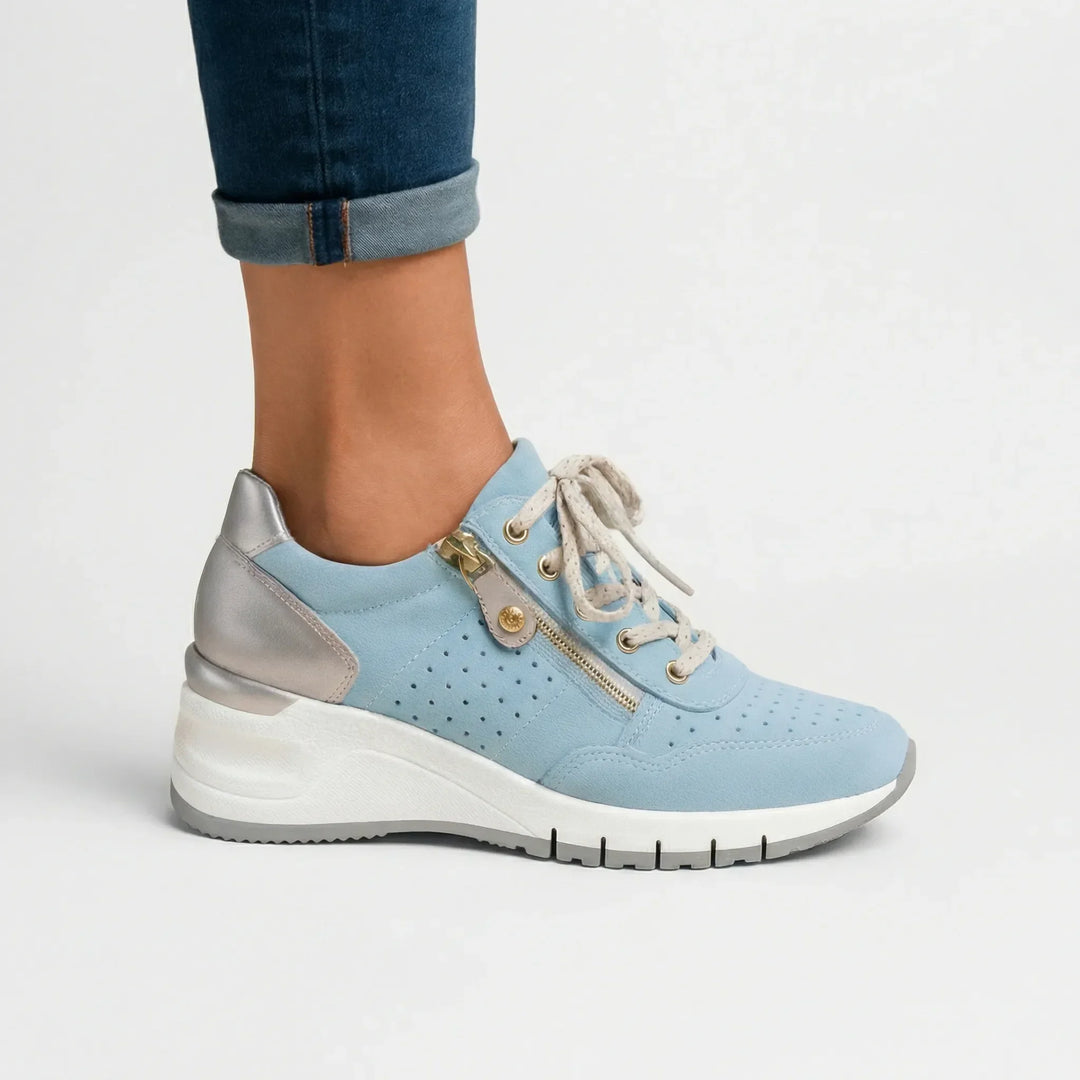 Women's Side-Zip Lace-Up Walking Trainers