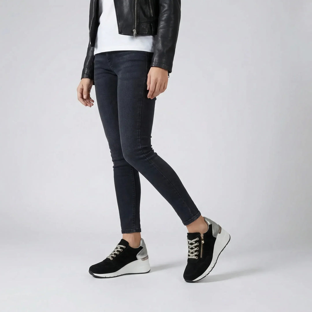 Women's Side-Zip Lace-Up Walking Trainers