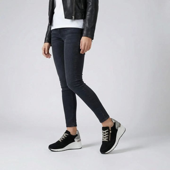 Women's Side-Zip Lace-Up Walking Trainers