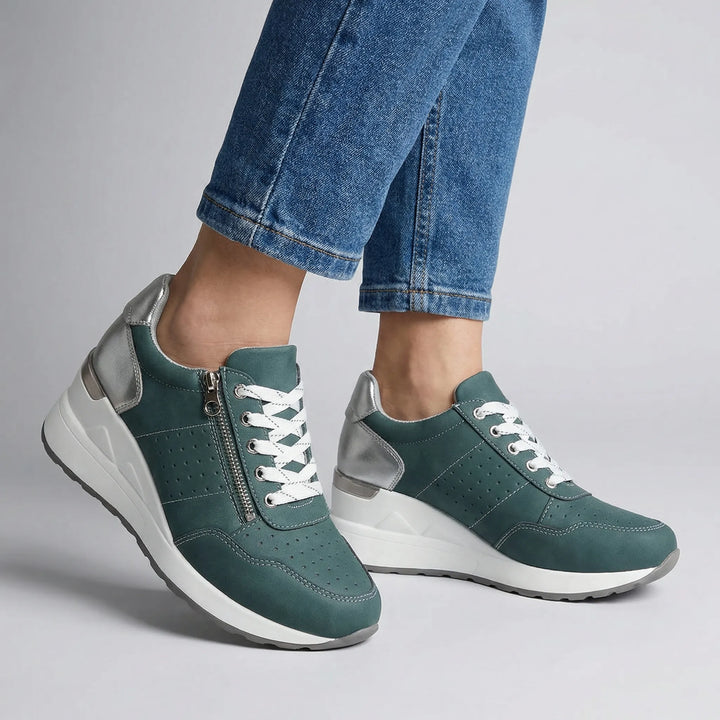 Women's Side-Zip Lace-Up Walking Trainers