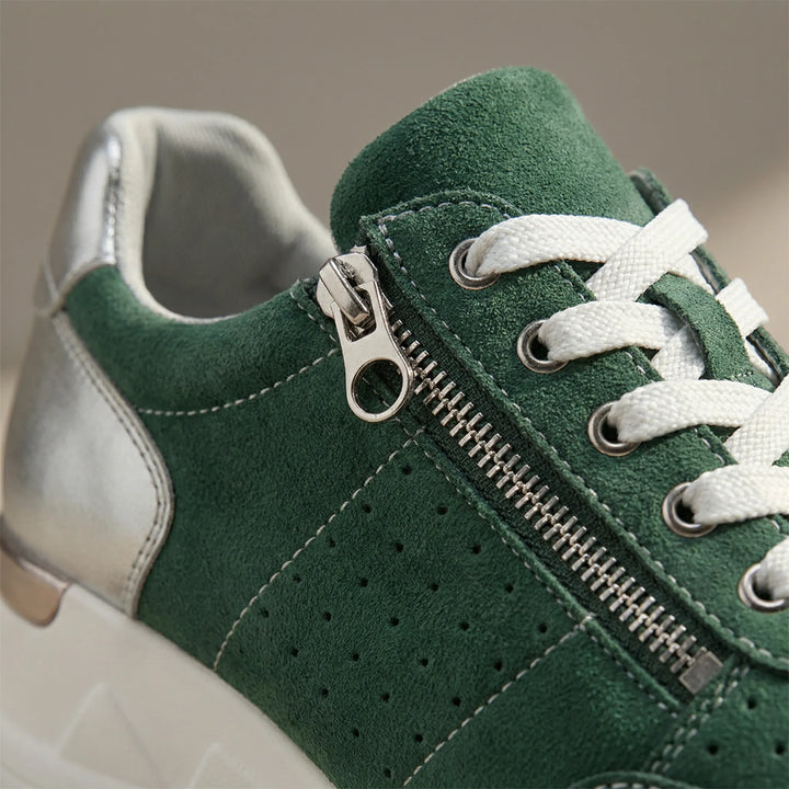 Women's Side-Zip Lace-Up Walking Trainers