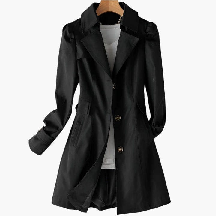 Women's Single-Breasted Button-Front Trench Coat