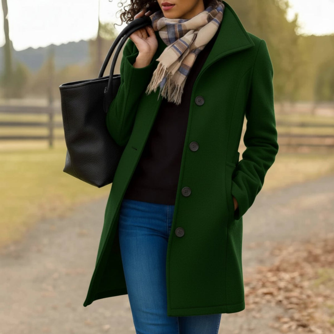 Women's Single-Breasted Mid-Length Coat
