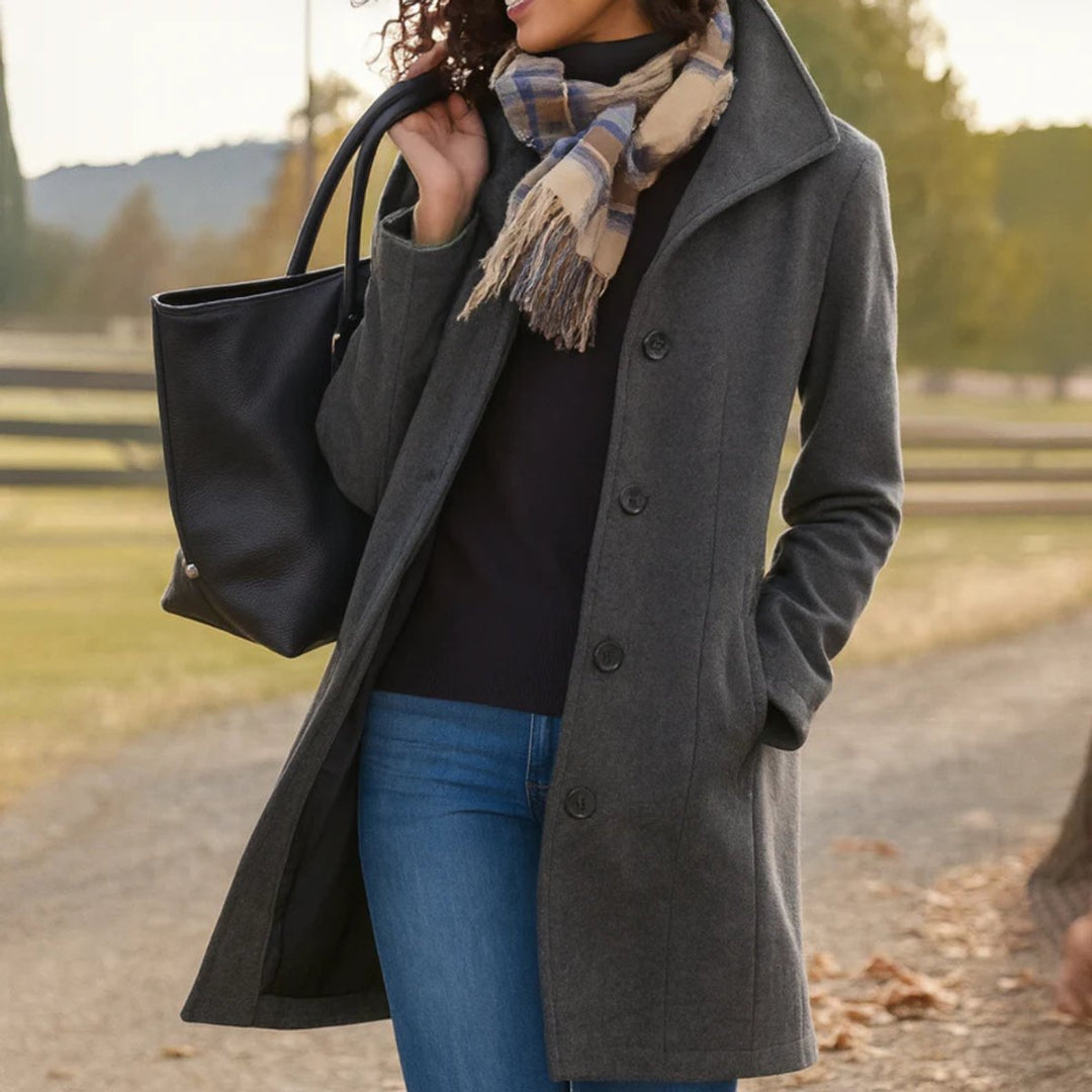 Women's Single-Breasted Mid-Length Coat