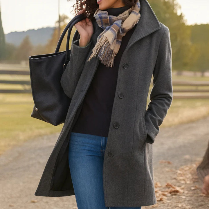 Women's Single-Breasted Mid-Length Coat