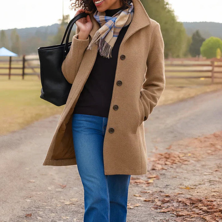Women's Single-Breasted Mid-Length Coat