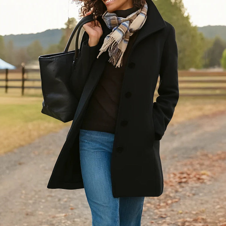 Women's Single-Breasted Mid-Length Coat