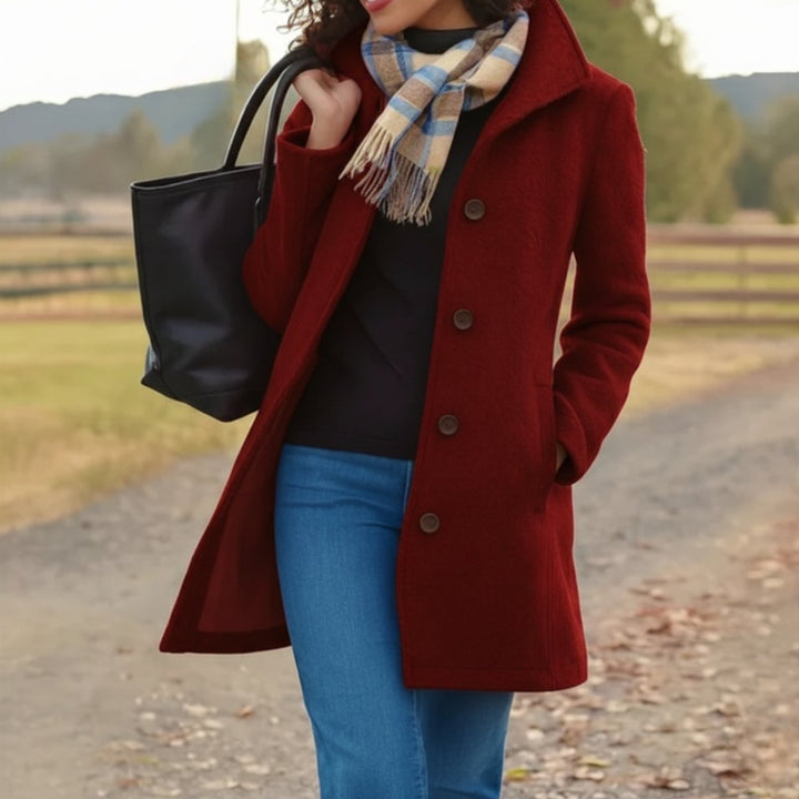 Women's Single-Breasted Mid-Length Coat