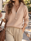 Women's Stand Collar Half-Zip Sweater