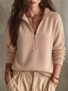 Women's Stand Collar Half-Zip Sweater