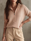 Women's Stand Collar Half-Zip Sweater