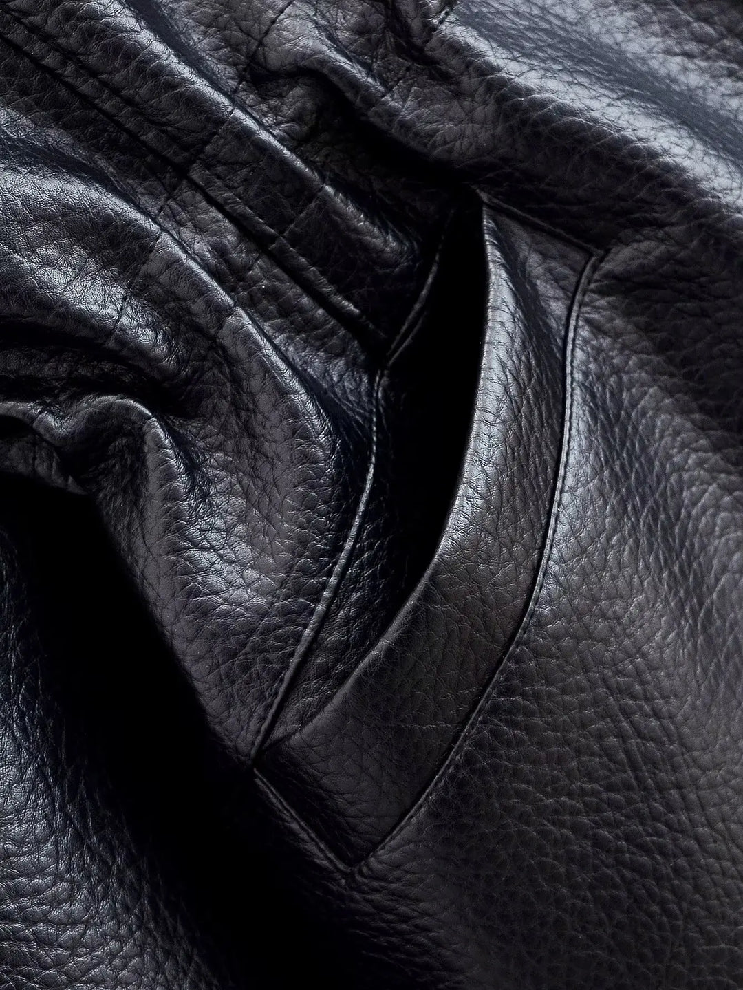 Women's Stand Collar Leather-Look Jacket