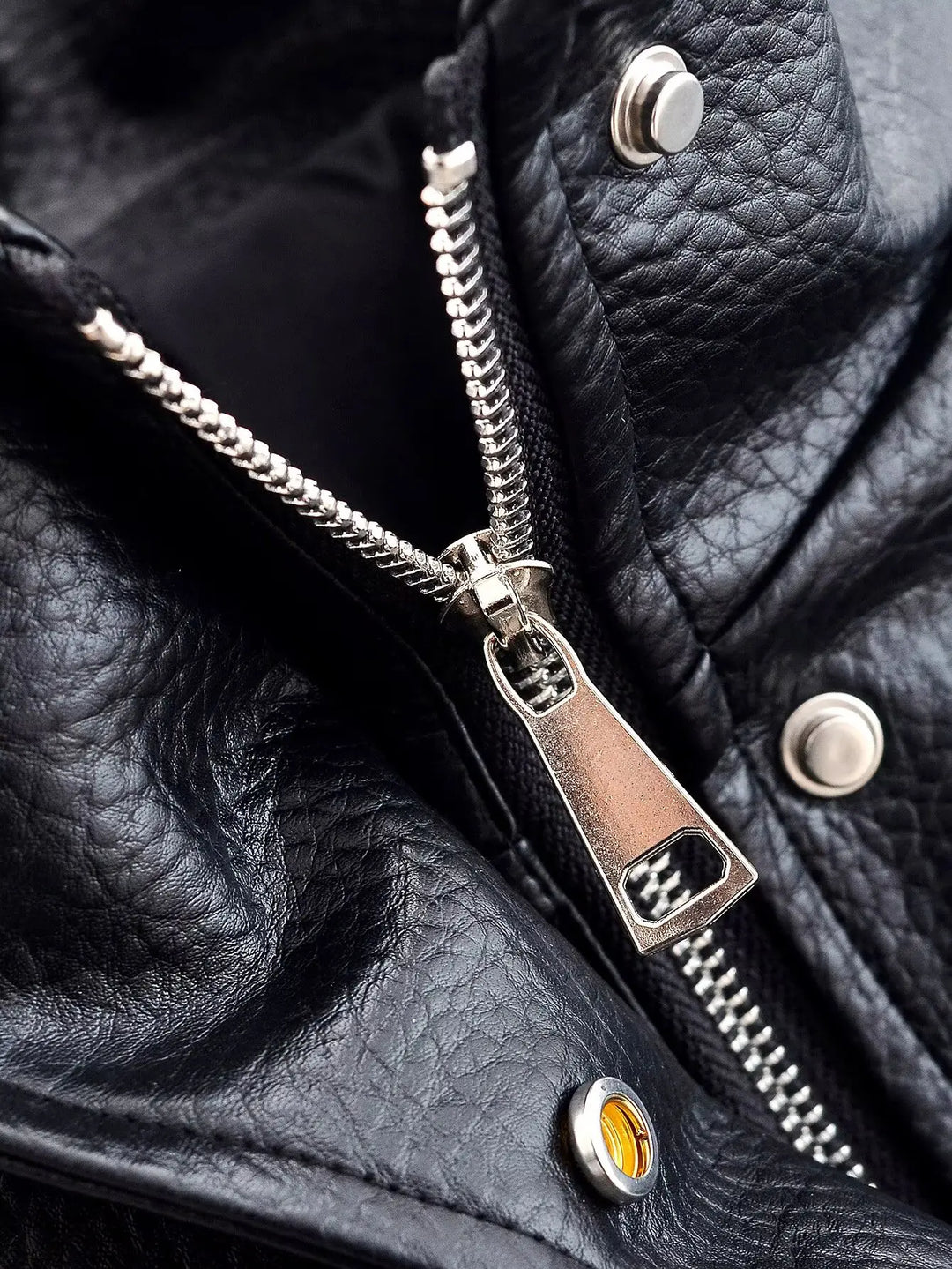 Women's Stand Collar Leather-Look Jacket
