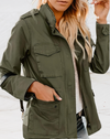 Women's Stand Collar Zip-Front Utility Jacket
